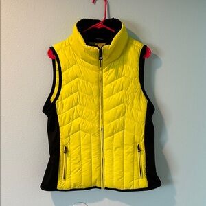Neon Yellow and Black Puffer Vest